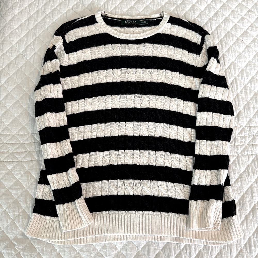 Lauren Ralph Lauren Black and White Knit Sweater